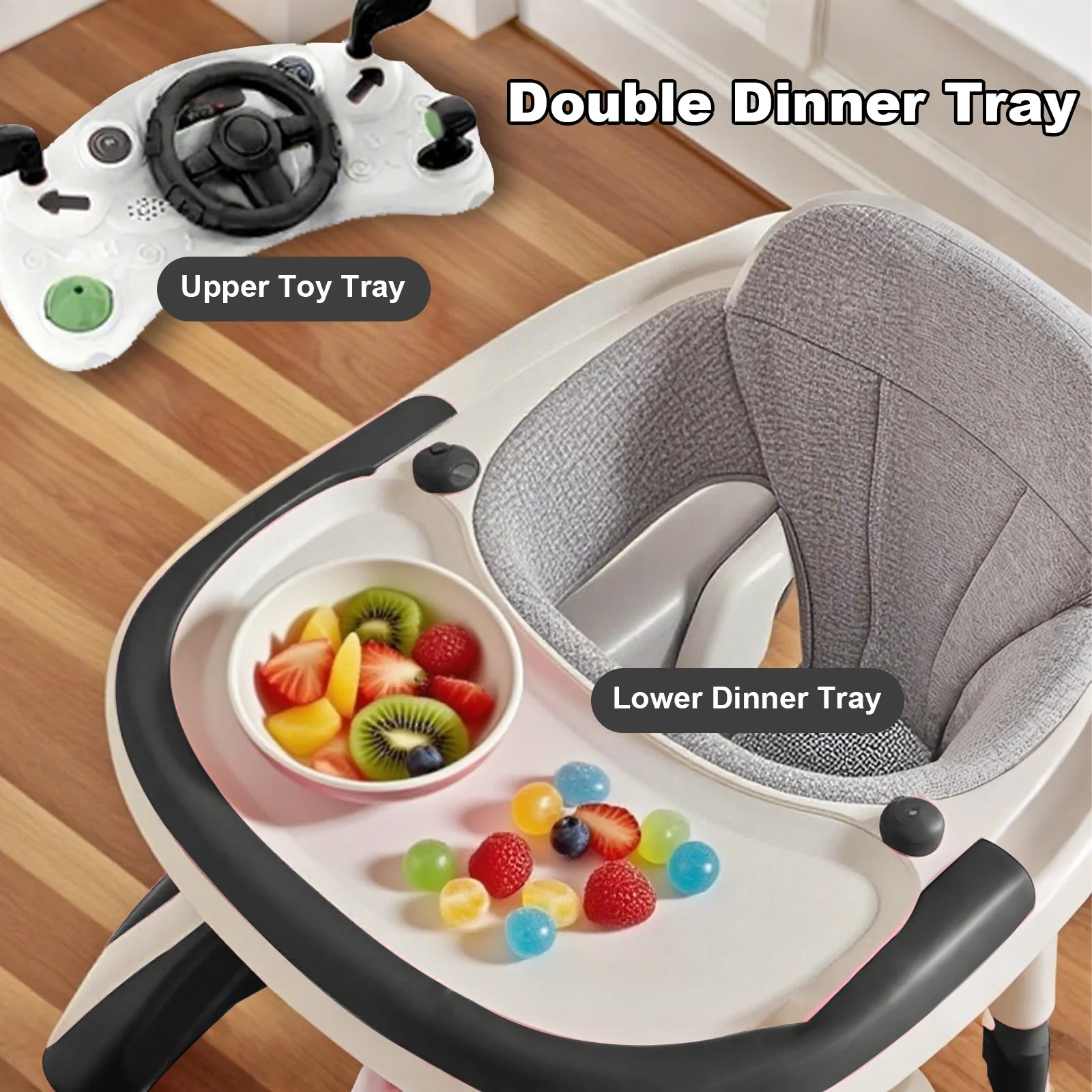 2025 Multifunctional Baby Walker With Sunshade and Seat Kids Anti-Rollover Adjustable Music Stroller Mother Baby Supplies Toys