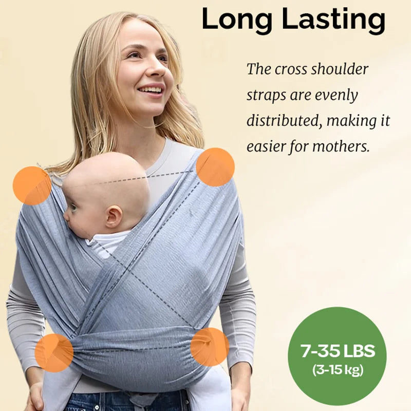 PANGDUBE 1pc Baby Wrap Sling Cotton Carrier for Baby 0-36 Months Newborn Kangaroo Sling Front Artifact Ergonomic Baby Carry