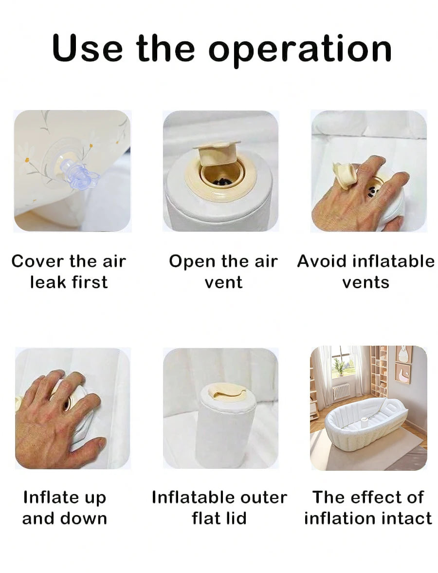 1PCS Inflatable Baby Bathtub with Air Pump Toddler Bathing Tub Chair Portable Seat with Back Support for Younger Children