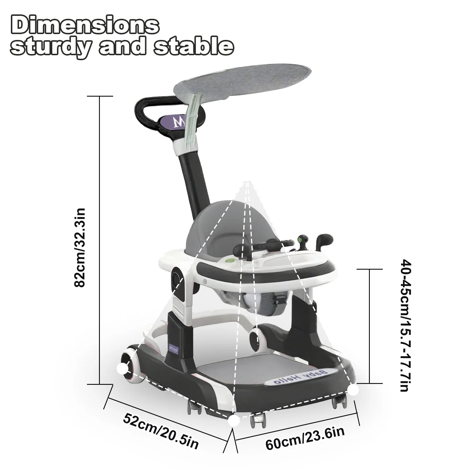 2025 Multifunctional Baby Walker With Sunshade and Seat Kids Anti-Rollover Adjustable Music Stroller Mother Baby Supplies Toys