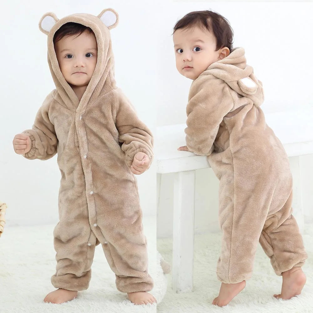 Newborn Kids Dinosaur Kigurumi Pajamas Winter Thick Baby Blanket Slppers Toddler Infant Clothes Hooded Animal Pyjamas Sleepwear