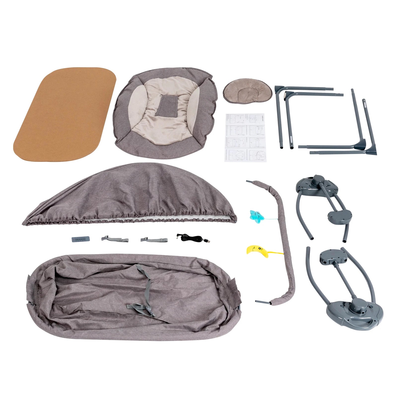 Auto Rocking Baby Cradle Swing Bed 5 Speed Electric Sleeping Basket Foldable with Music&mosquito Net Bedside Bassinet for Baby