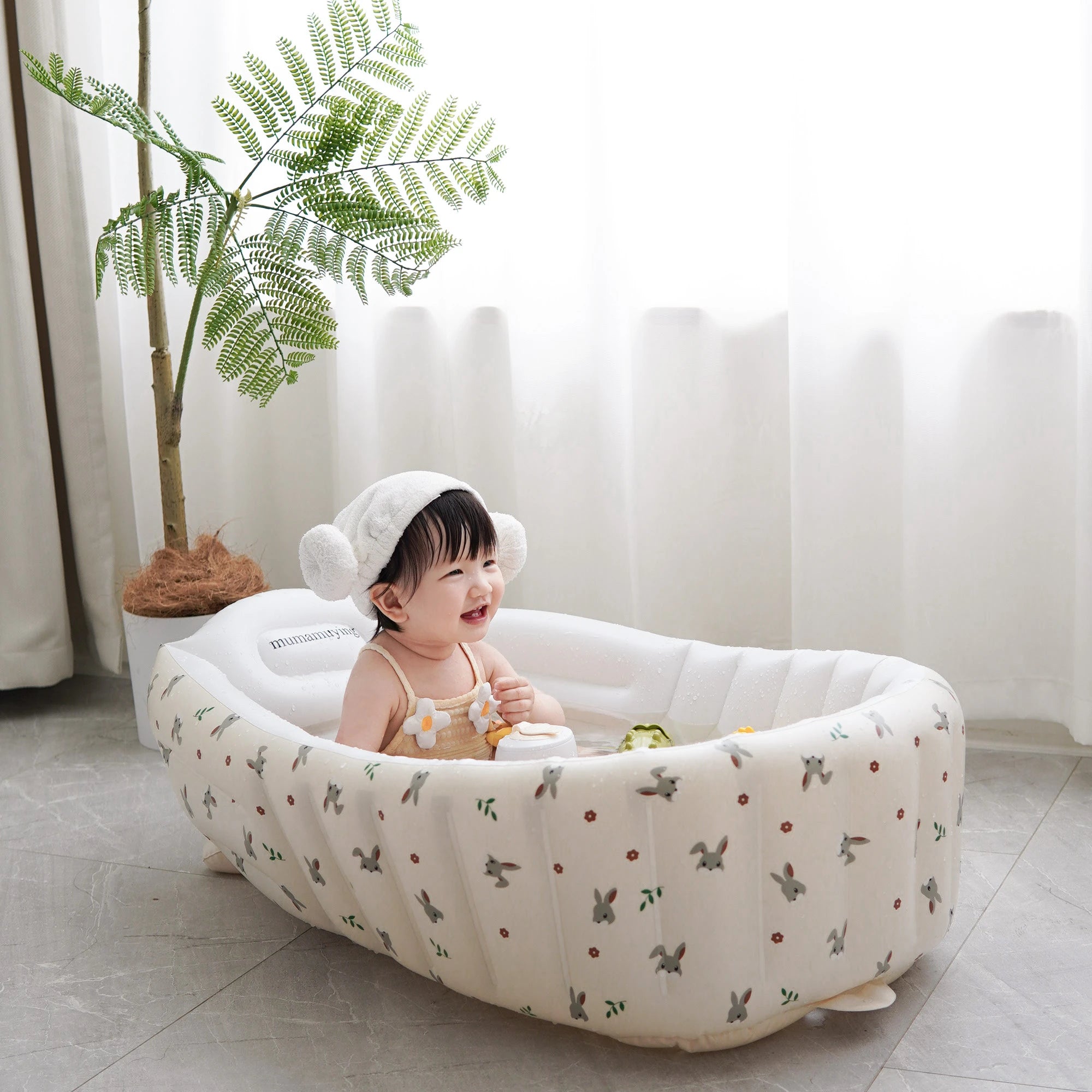 1PCS Inflatable Baby Bathtub with Air Pump Toddler Bathing Tub Chair Portable Seat with Back Support for Younger Children