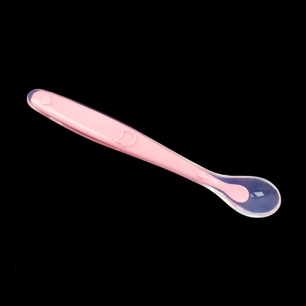 Babies' Silicone Spoon for Children Complementary Food Soft Spoon-Training Spoons Feeding Tablewares for Children Boys Girls