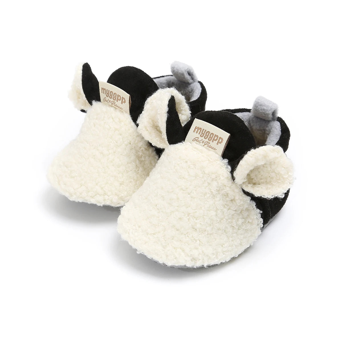 Soft and Cozy Fleece Baby Booties with Adorable Bear Design and Anti-Slip Sole for Winter Warmth and Comfort