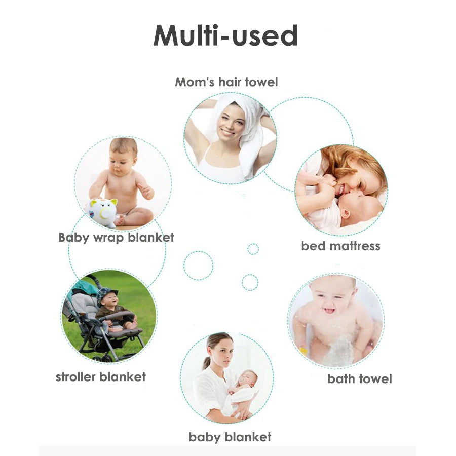 4-Layer Gauze Infant Washcloth Baby Bath Towel Newborn Bathrobe Cotton Swaddle Blanket for Boy Girl Children's Blanket