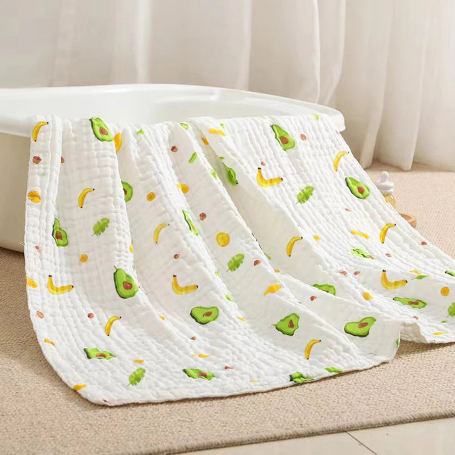 4-Layer Gauze Infant Washcloth Baby Bath Towel Newborn Bathrobe Cotton Swaddle Blanket for Boy Girl Children's Blanket