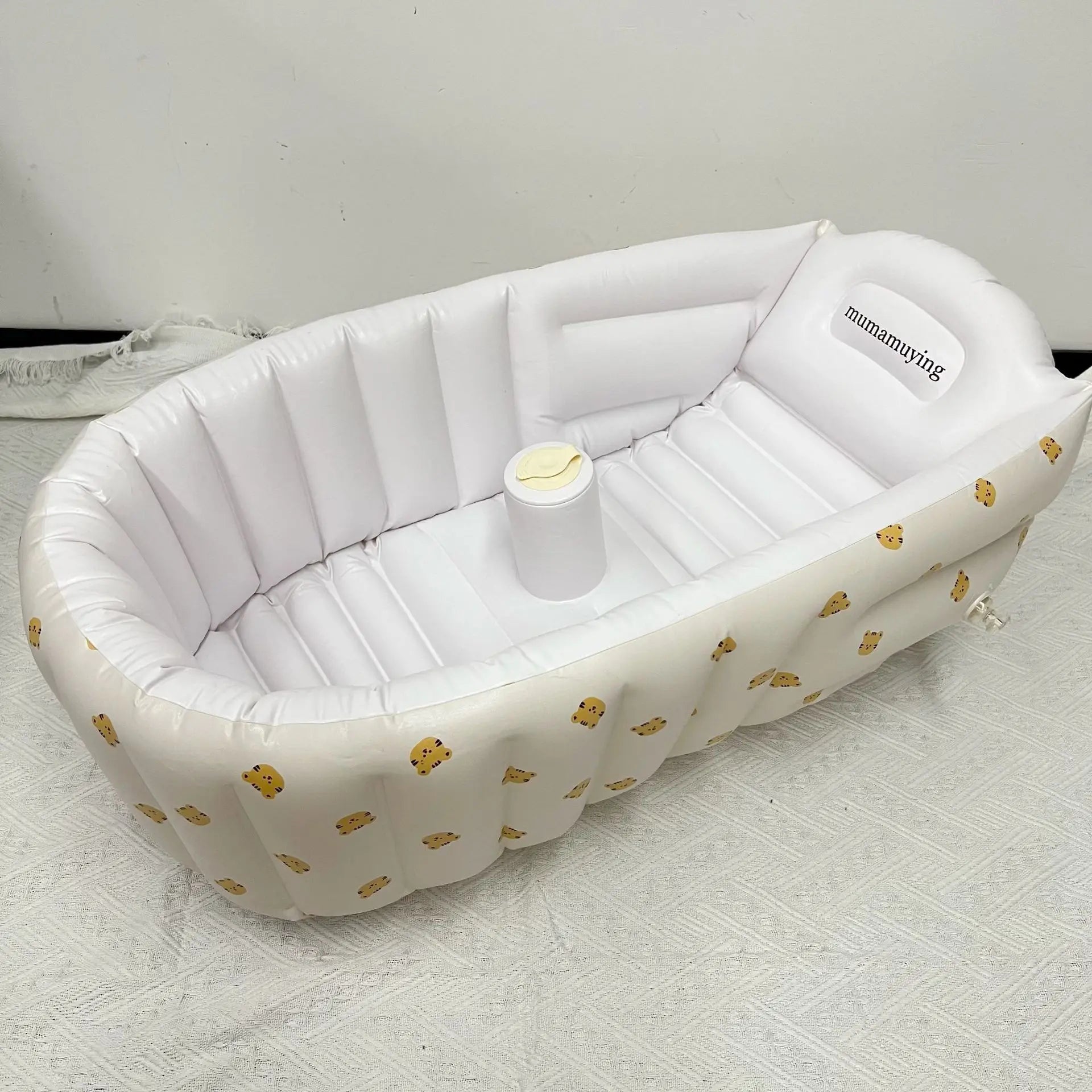1PCS Inflatable Baby Bathtub with Air Pump Toddler Bathing Tub Chair Portable Seat with Back Support for Younger Children