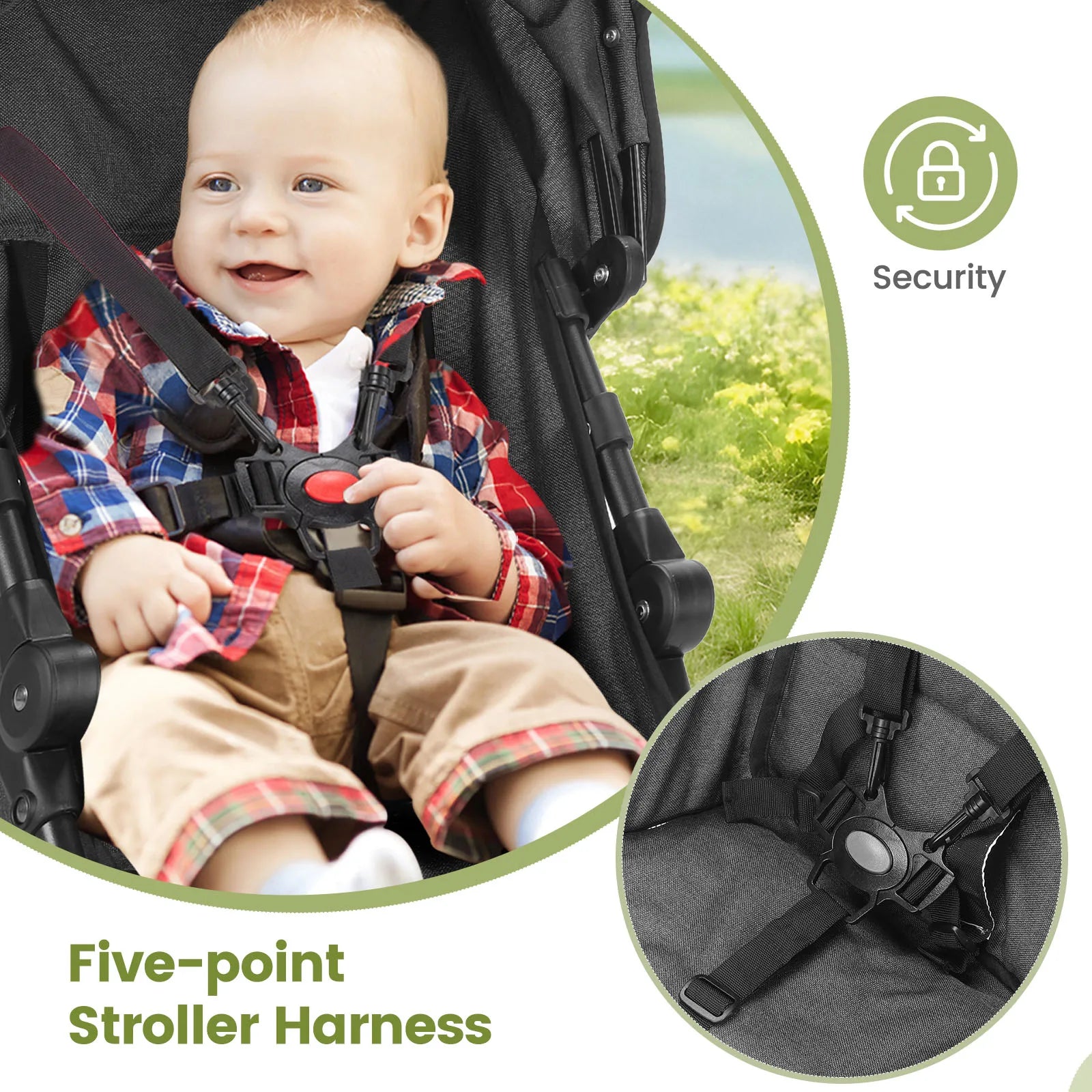 Lightweight folding High-view Baby Stroller Can Sit or Lie Down Portable Travel Babyshock-absorbing Stroller Four-wheel