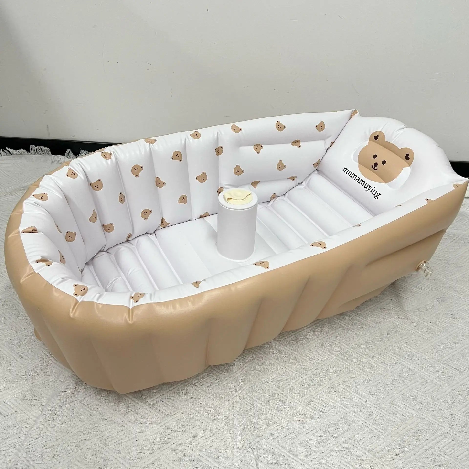 1PCS Inflatable Baby Bathtub with Air Pump Toddler Bathing Tub Chair Portable Seat with Back Support for Younger Children