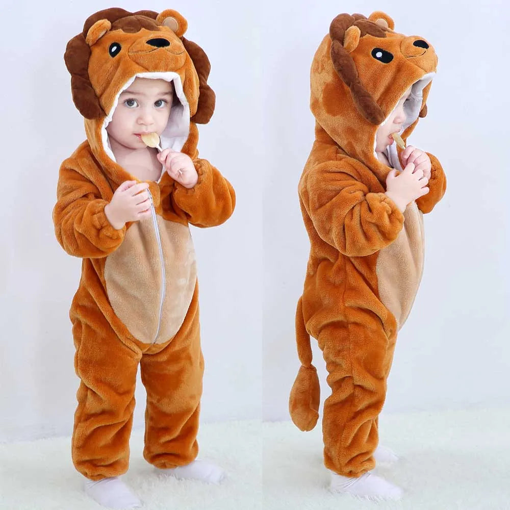 Newborn Kids Dinosaur Kigurumi Pajamas Winter Thick Baby Blanket Slppers Toddler Infant Clothes Hooded Animal Pyjamas Sleepwear