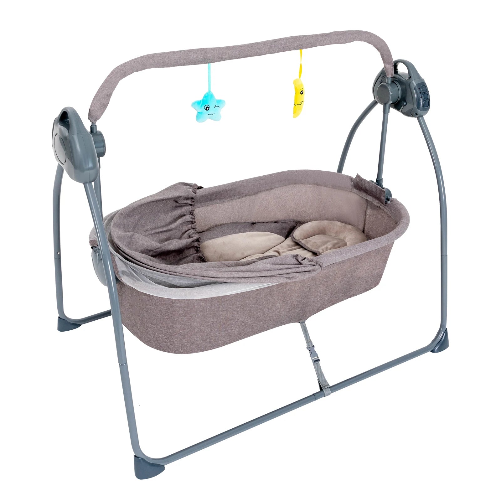 Auto Rocking Baby Cradle Swing Bed 5 Speed Electric Sleeping Basket Foldable with Music&mosquito Net Bedside Bassinet for Baby