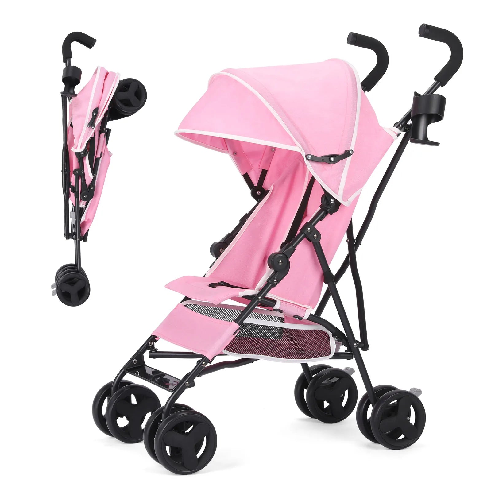 Lightweight folding High-view Baby Stroller Can Sit or Lie Down Portable Travel Babyshock-absorbing Stroller Four-wheel