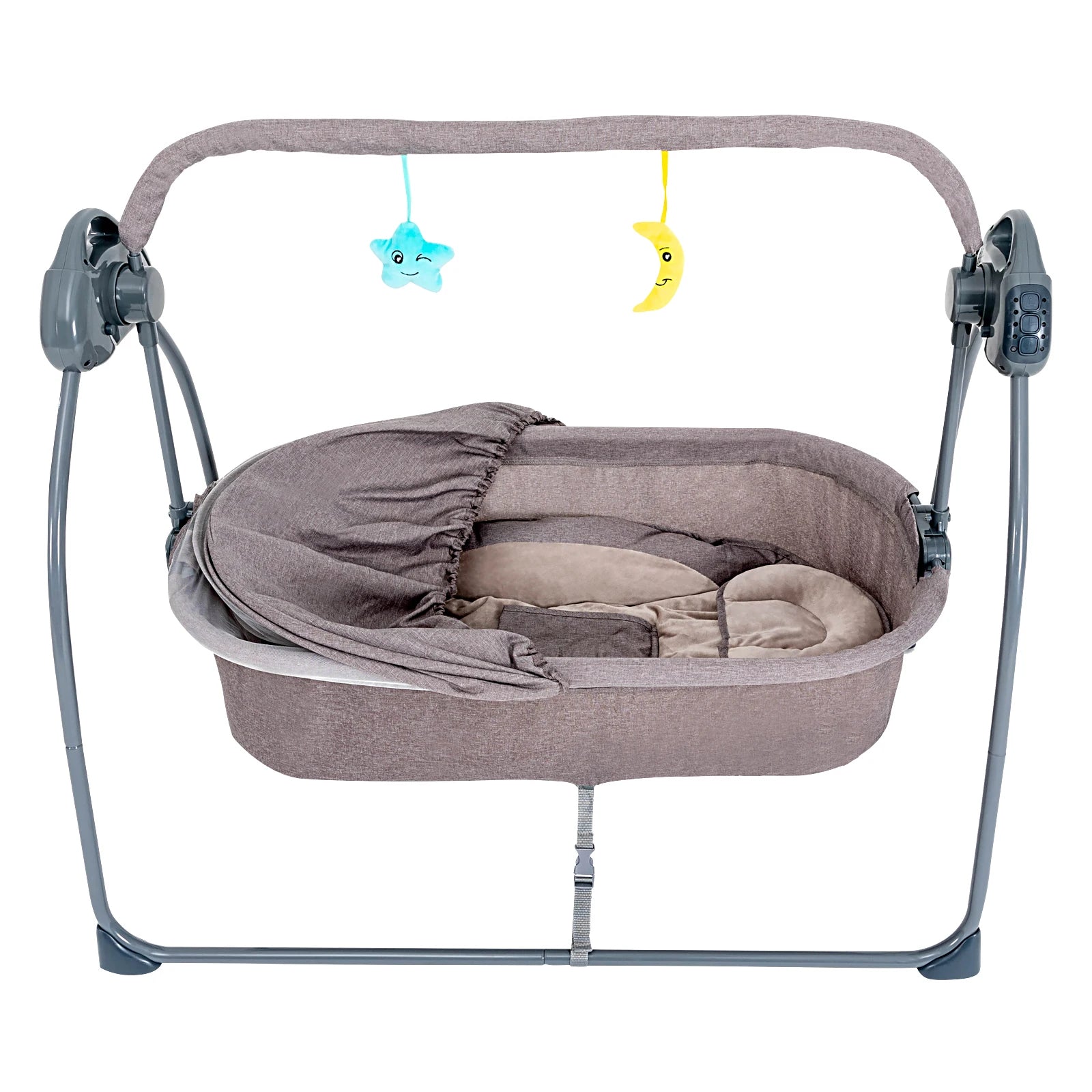 Auto Rocking Baby Cradle Swing Bed 5 Speed Electric Sleeping Basket Foldable with Music&mosquito Net Bedside Bassinet for Baby