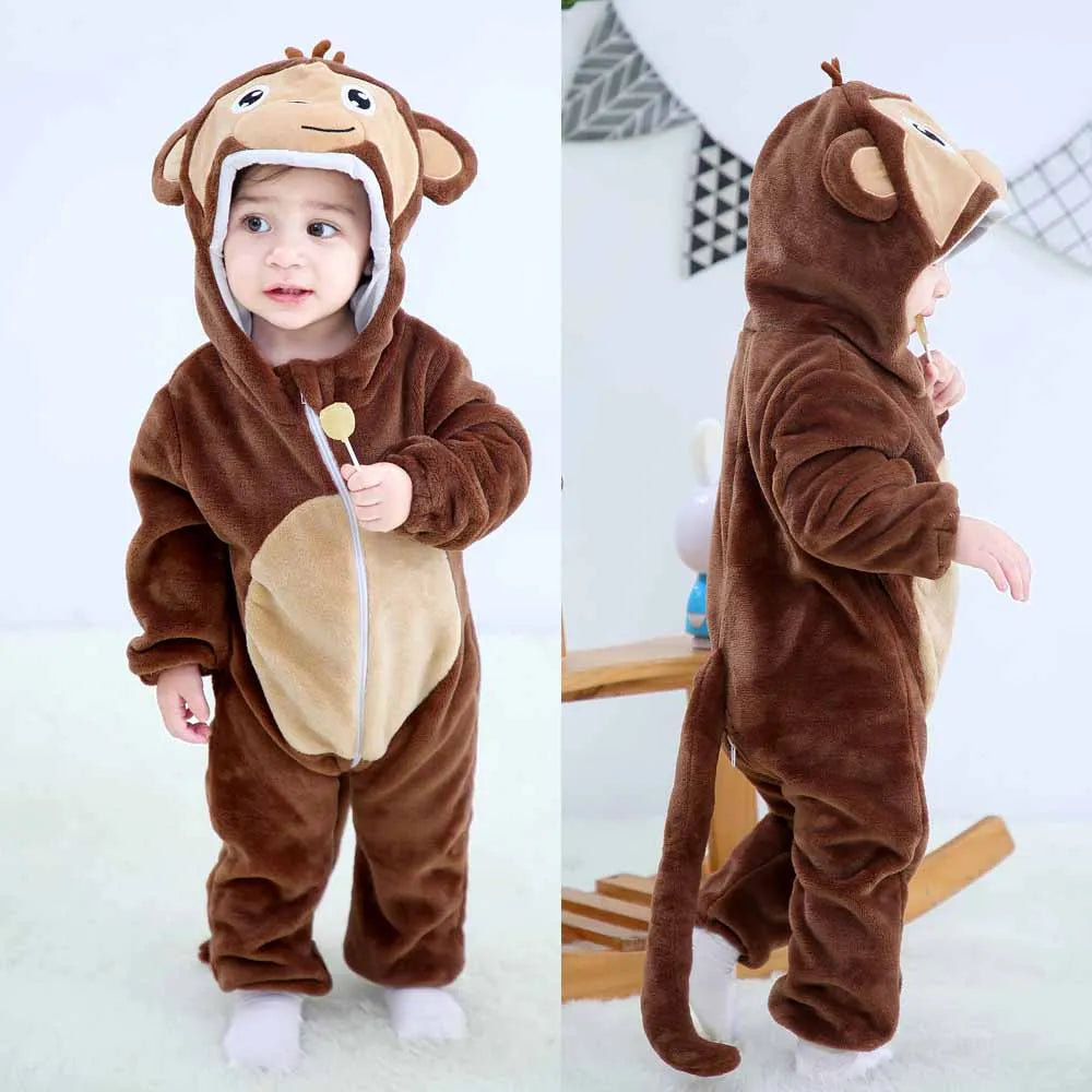 Newborn Kids Dinosaur Kigurumi Pajamas Winter Thick Baby Blanket Slppers Toddler Infant Clothes Hooded Animal Pyjamas Sleepwear