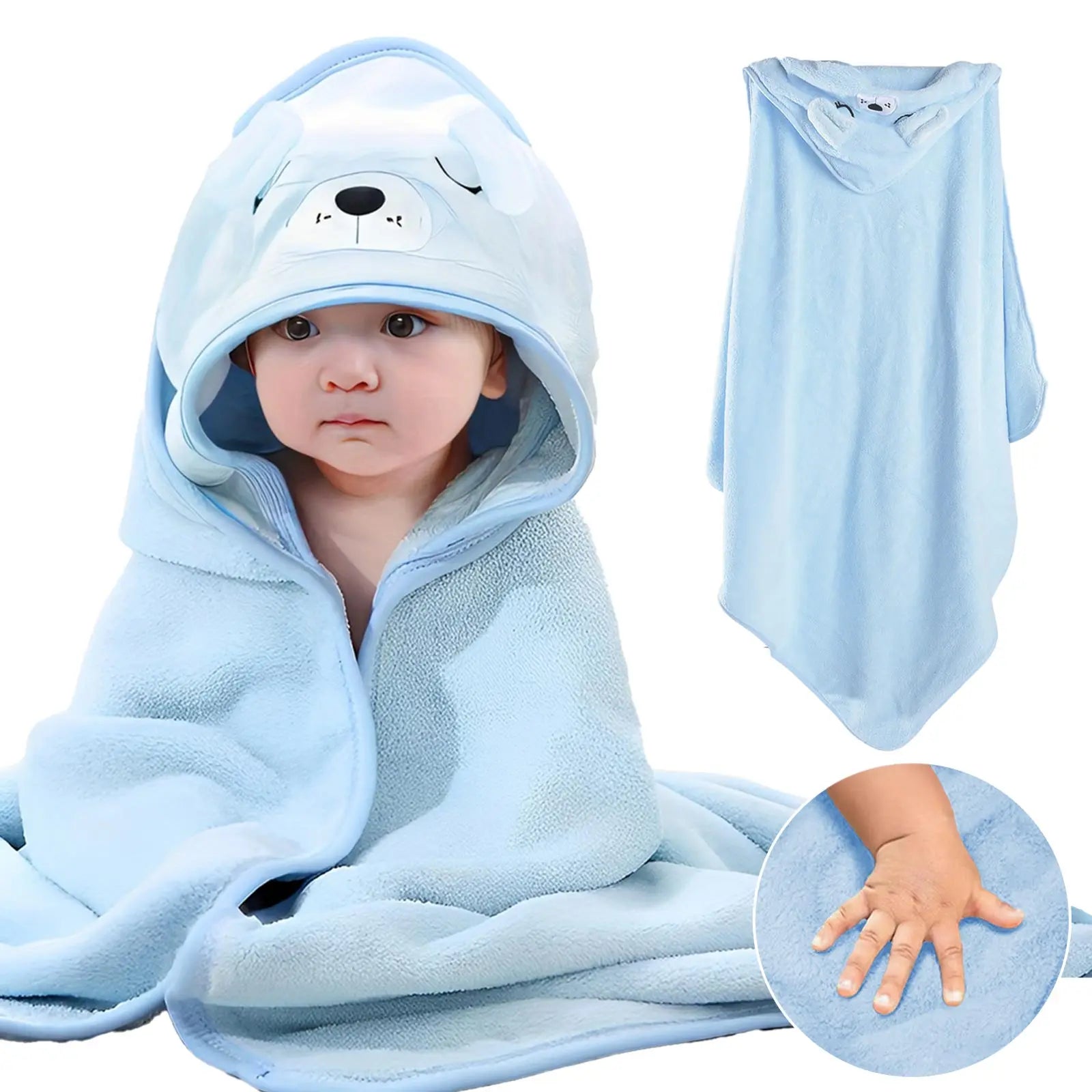 Hooded Baby Towels, Absorbent Baby Bath Towel, Soft Baby Towels for Newborns, Toddlers, and Kids, 32x32 in Baby Towel with Hood