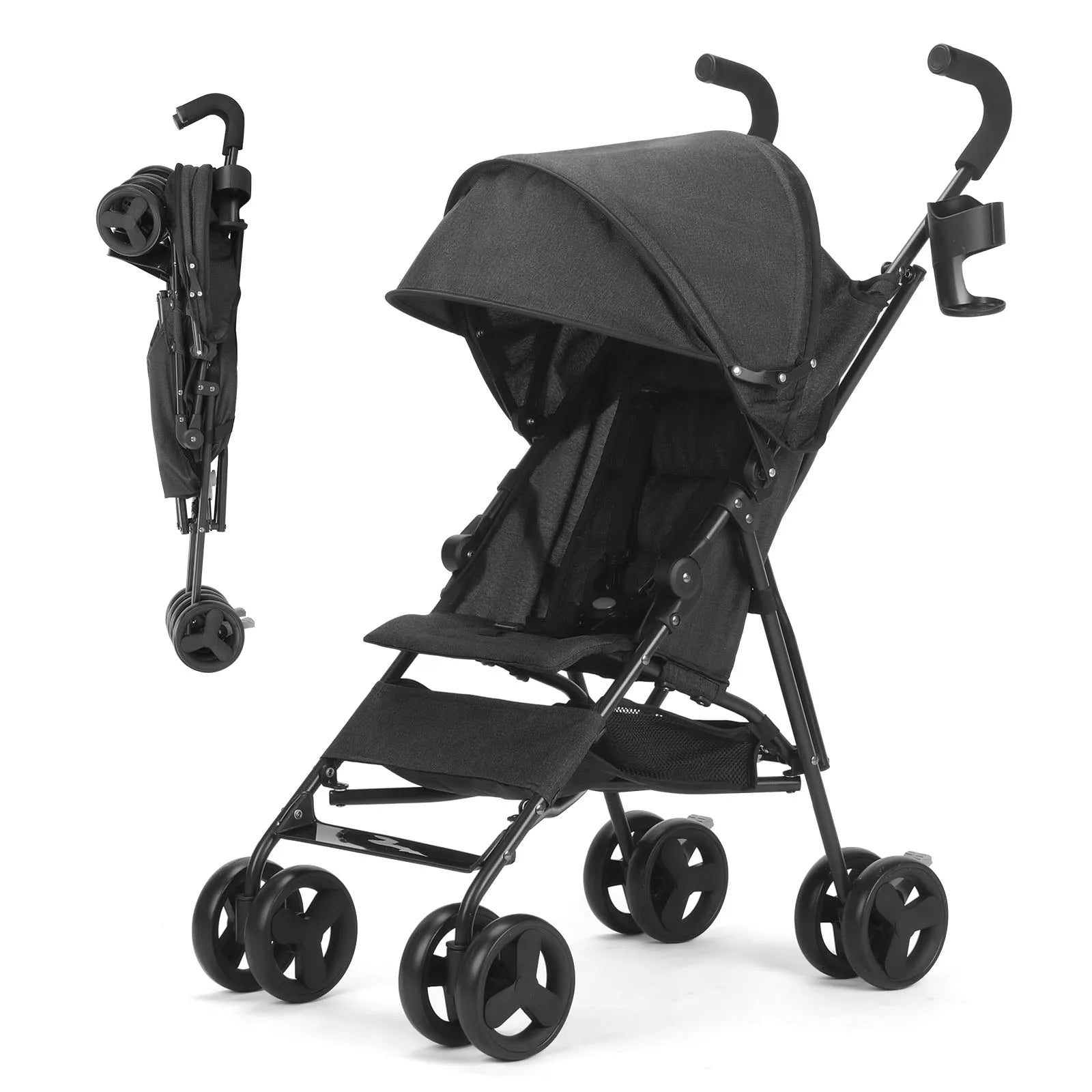 Lightweight folding High-view Baby Stroller Can Sit or Lie Down Portable Travel Babyshock-absorbing Stroller Four-wheel