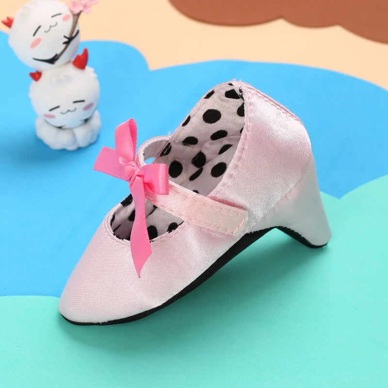 10CM/10.5CM Fashion Infant Newborn Baby Girl High Heels Shoes Princess Bow First Birthday Party Shoes Photo Props Shoes