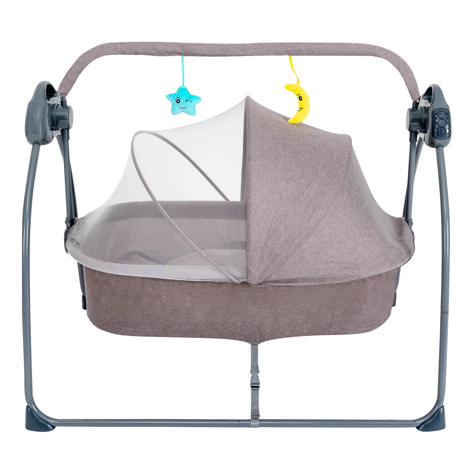 Auto Rocking Baby Cradle Swing Bed 5 Speed Electric Sleeping Basket Foldable with Music&mosquito Net Bedside Bassinet for Baby