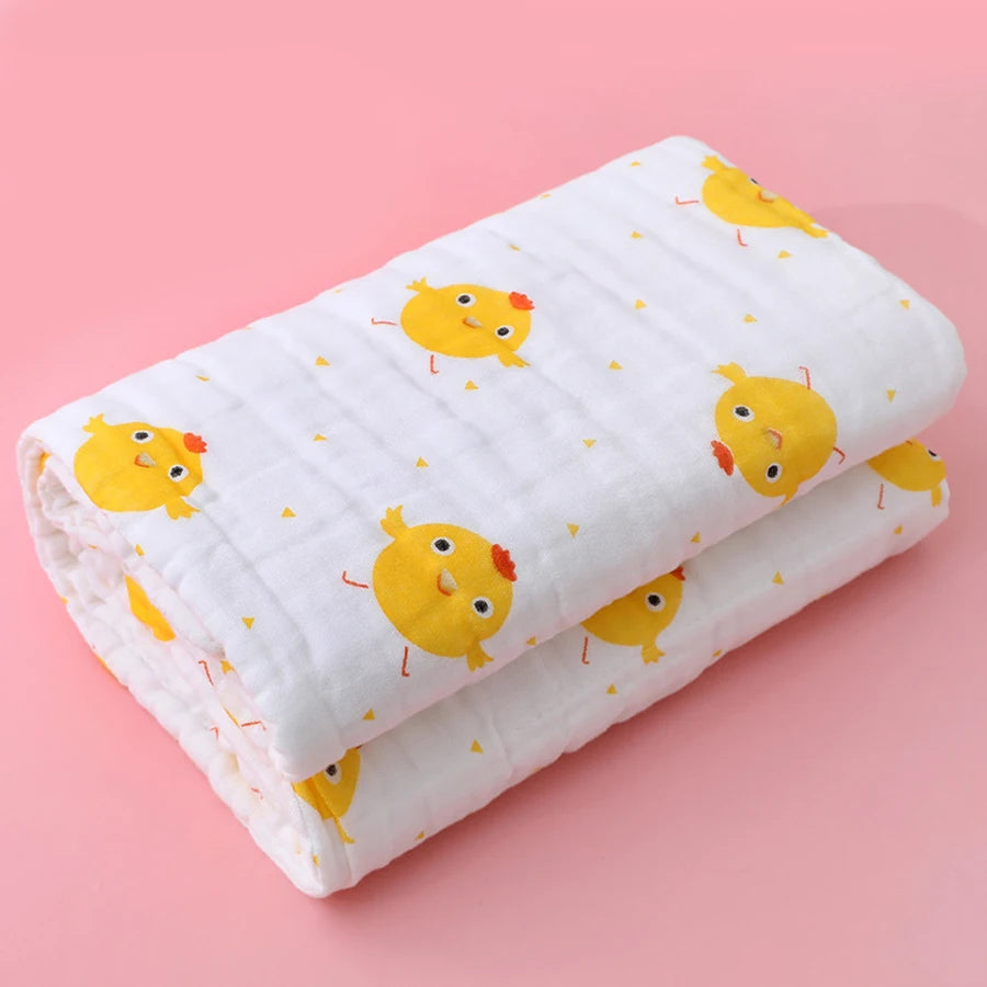 4-Layer Gauze Infant Washcloth Baby Bath Towel Newborn Bathrobe Cotton Swaddle Blanket for Boy Girl Children's Blanket