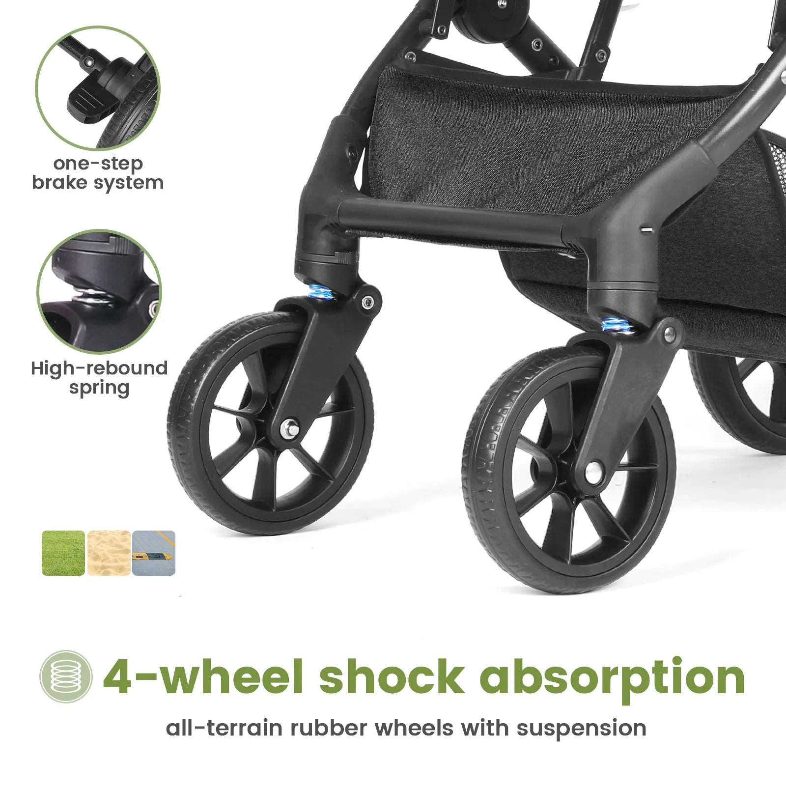 Portable High-view Baby Stroller Two-way Portable Baby Stroller Foldable Children's Four-wheel Baby Stroller 0-3 Years Old