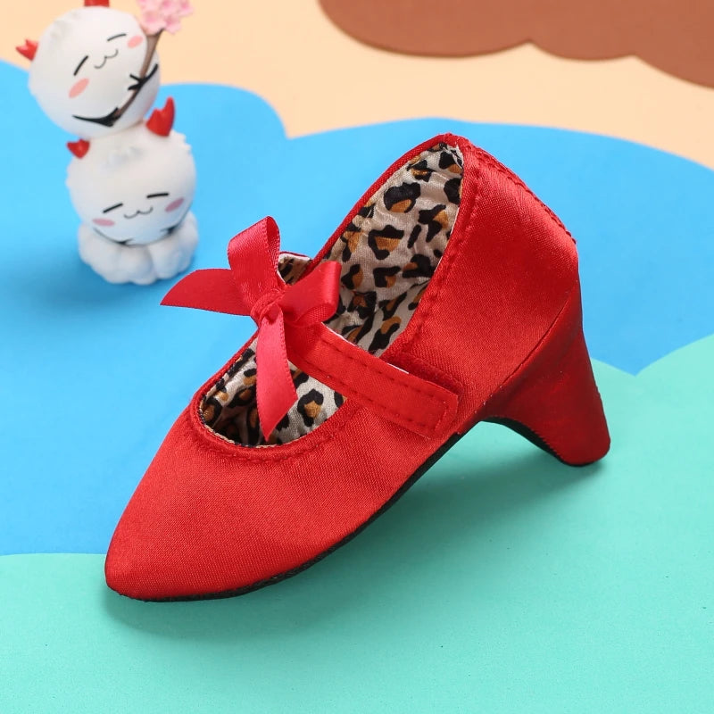 10CM/10.5CM Fashion Infant Newborn Baby Girl High Heels Shoes Princess Bow First Birthday Party Shoes Photo Props Shoes