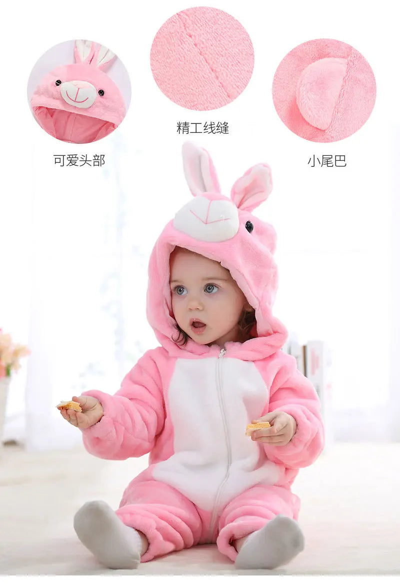 Newborn Kids Dinosaur Kigurumi Pajamas Winter Thick Baby Blanket Slppers Toddler Infant Clothes Hooded Animal Pyjamas Sleepwear