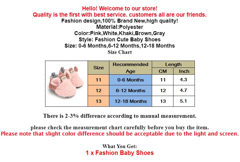 Soft and Cozy Fleece Baby Booties with Adorable Bear Design and Anti-Slip Sole for Winter Warmth and Comfort