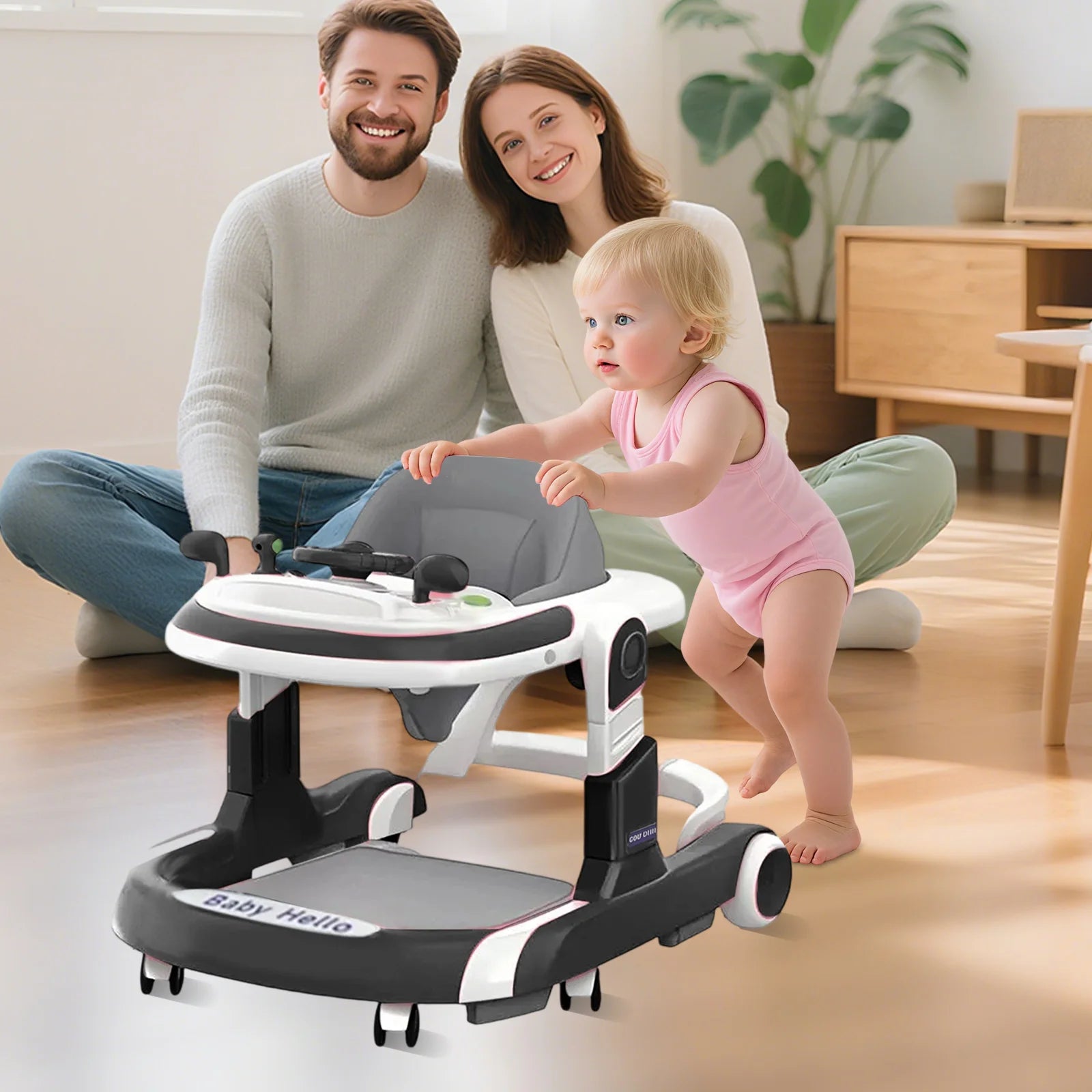 2025 Multifunctional Baby Walker With Sunshade and Seat Kids Anti-Rollover Adjustable Music Stroller Mother Baby Supplies Toys