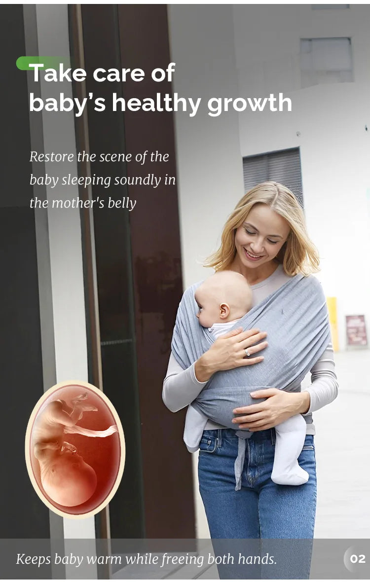 PANGDUBE 1pc Baby Wrap Sling Cotton Carrier for Baby 0-36 Months Newborn Kangaroo Sling Front Artifact Ergonomic Baby Carry