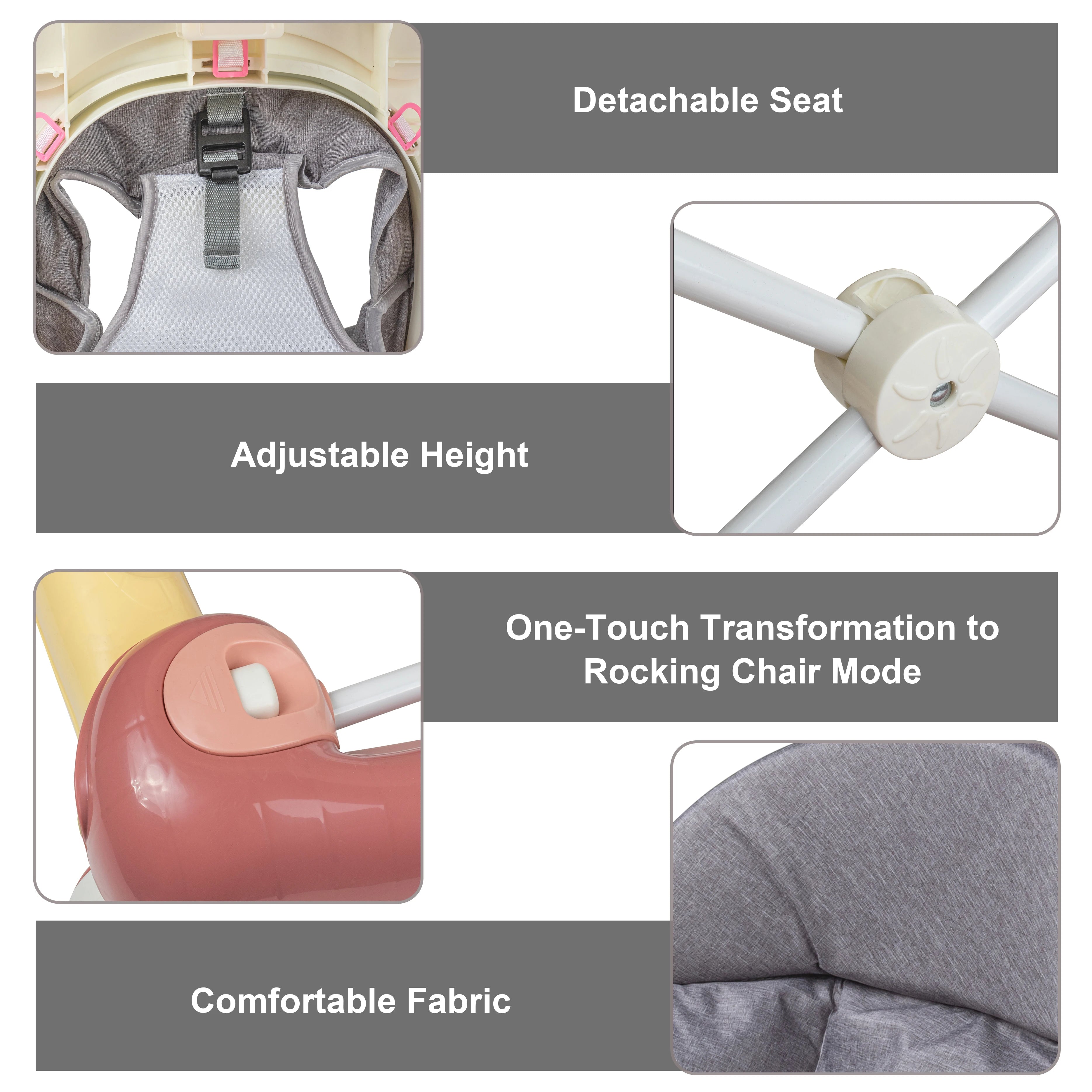 Baby Multi-Functional Comfortable Walker With Awning Anti-Rollover Baby Walker Can Sit Adjust And Shake The Walker For Boy Girls