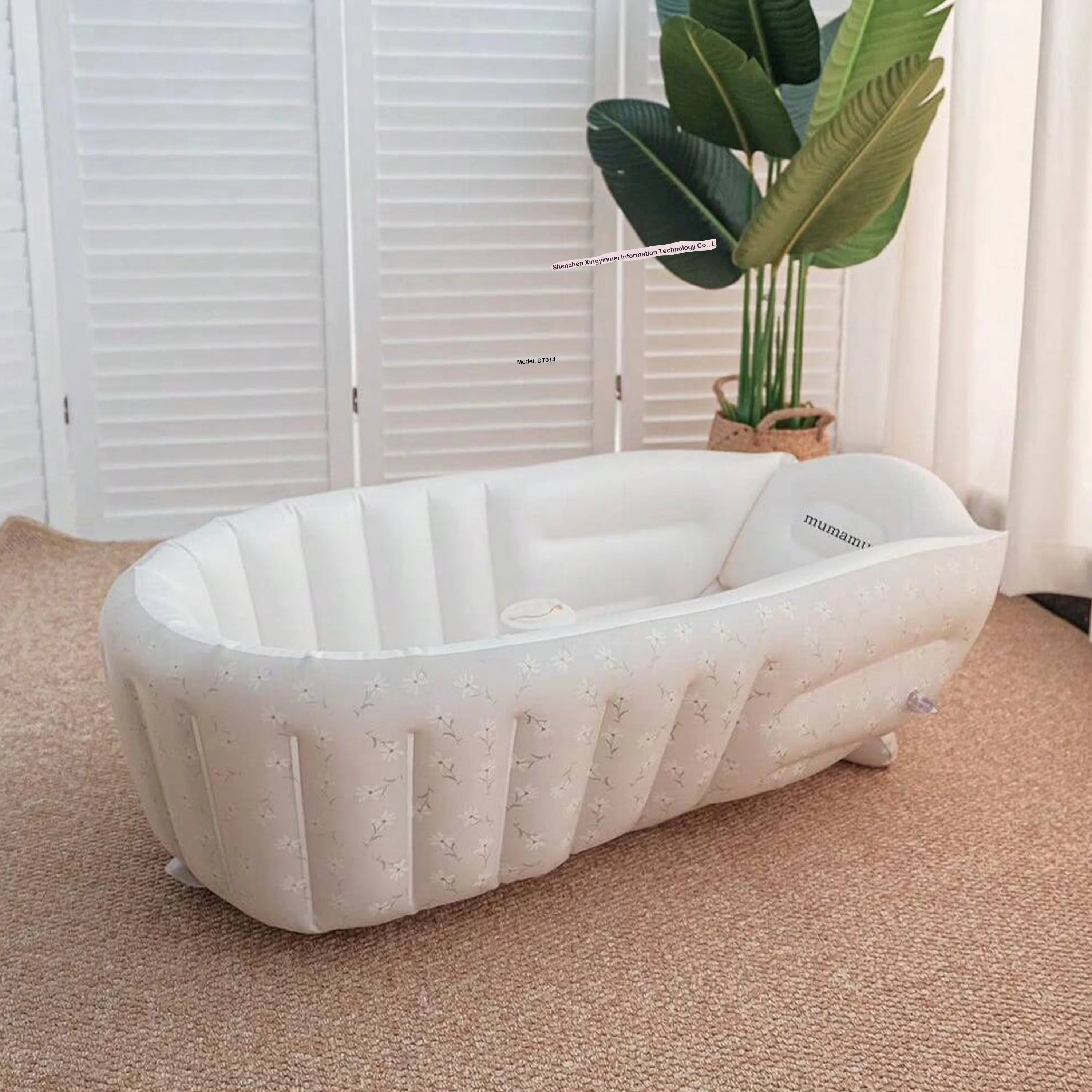 1PCS Inflatable Baby Bathtub with Air Pump Toddler Bathing Tub Chair Portable Seat with Back Support for Younger Children