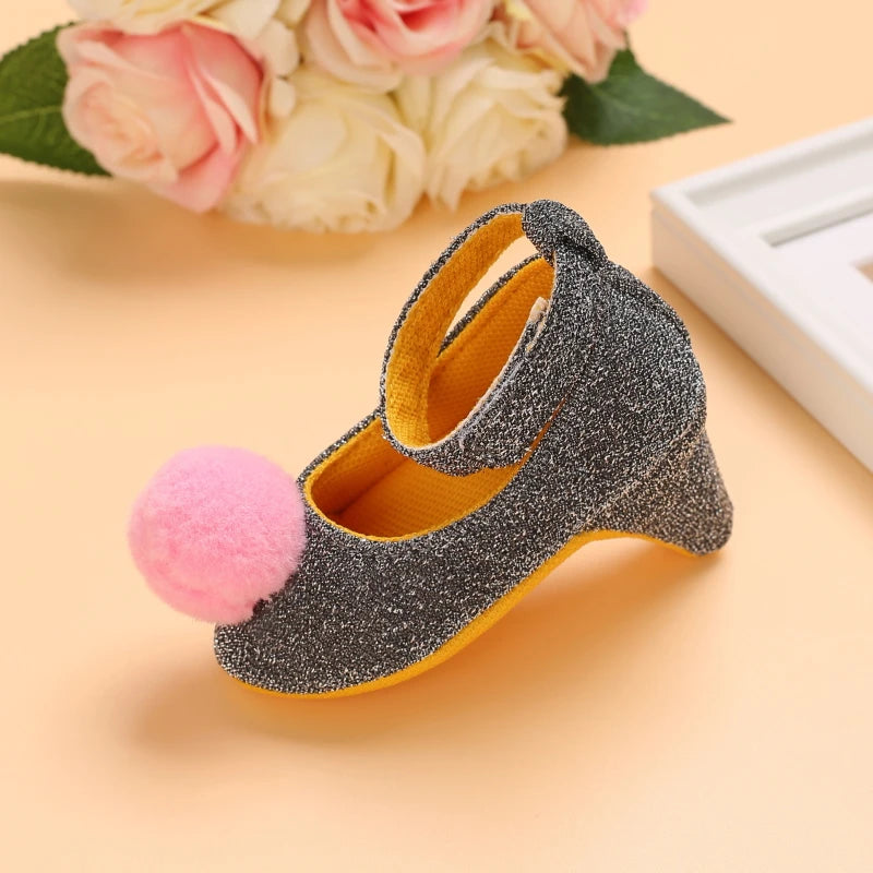 10CM/10.5CM Fashion Infant Newborn Baby Girl High Heels Shoes Princess Bow First Birthday Party Shoes Photo Props Shoes