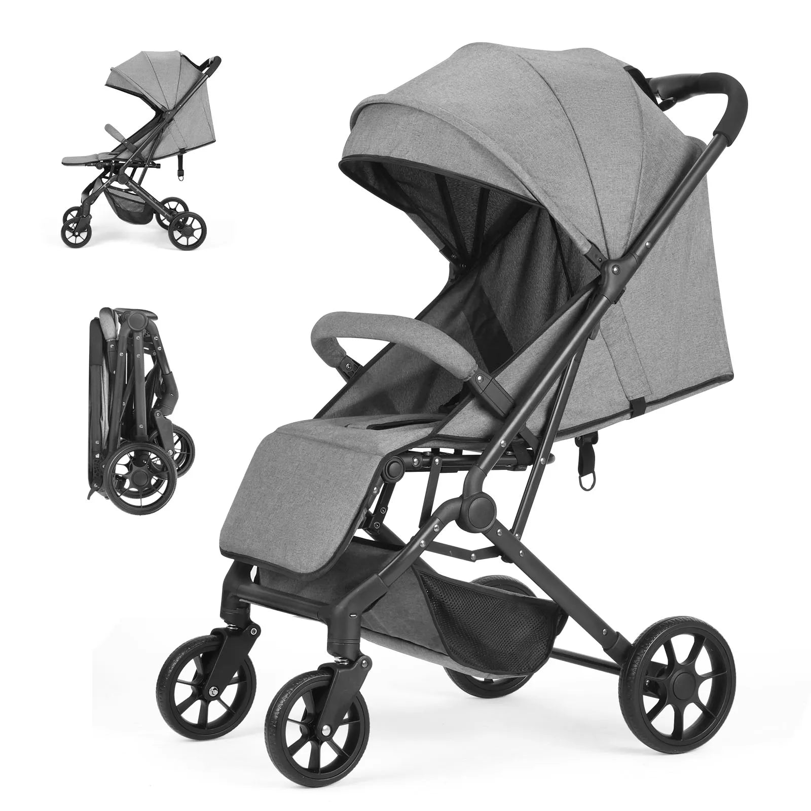 Portable High-view Baby Stroller Two-way Portable Baby Stroller Foldable Children's Four-wheel Baby Stroller 0-3 Years Old