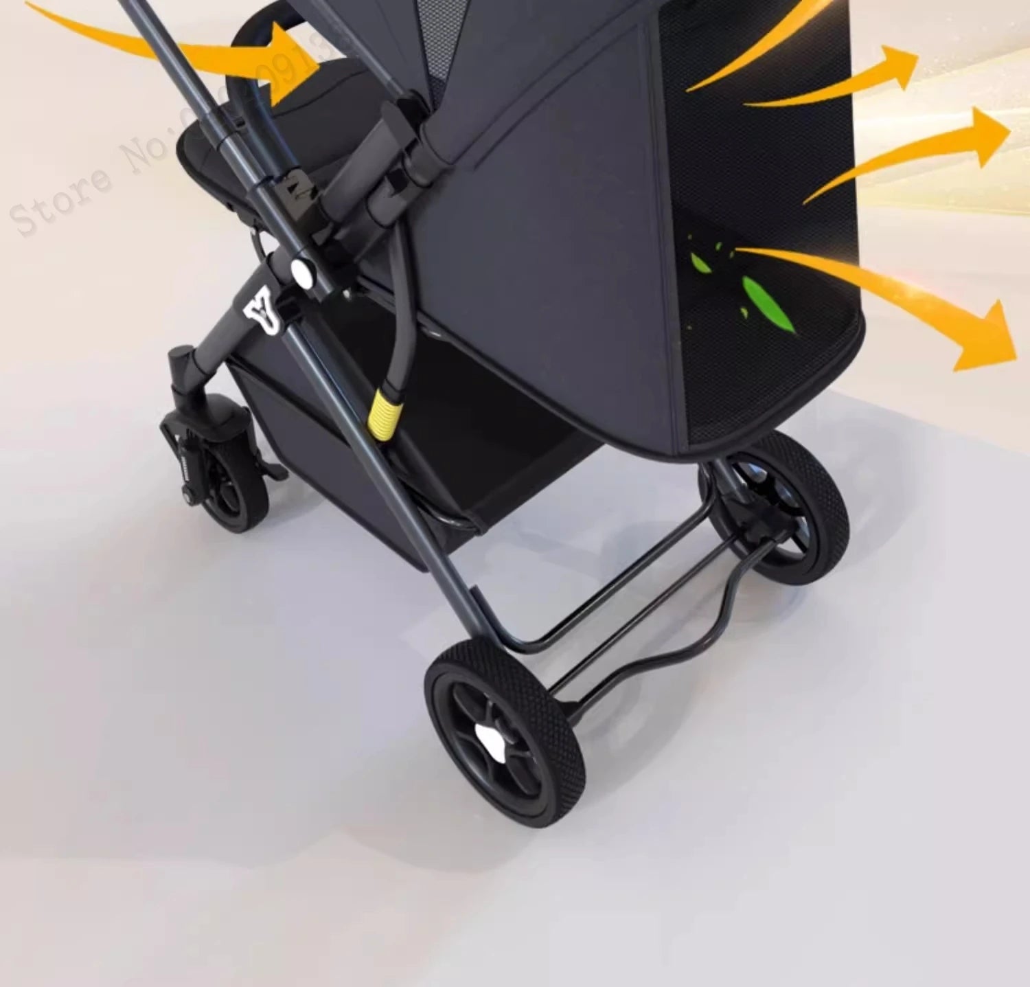 Lightweight stroller Two-way Push Trolley Stroller High Landscape Spine Protection Newborn Baby Four Wheel Stroller