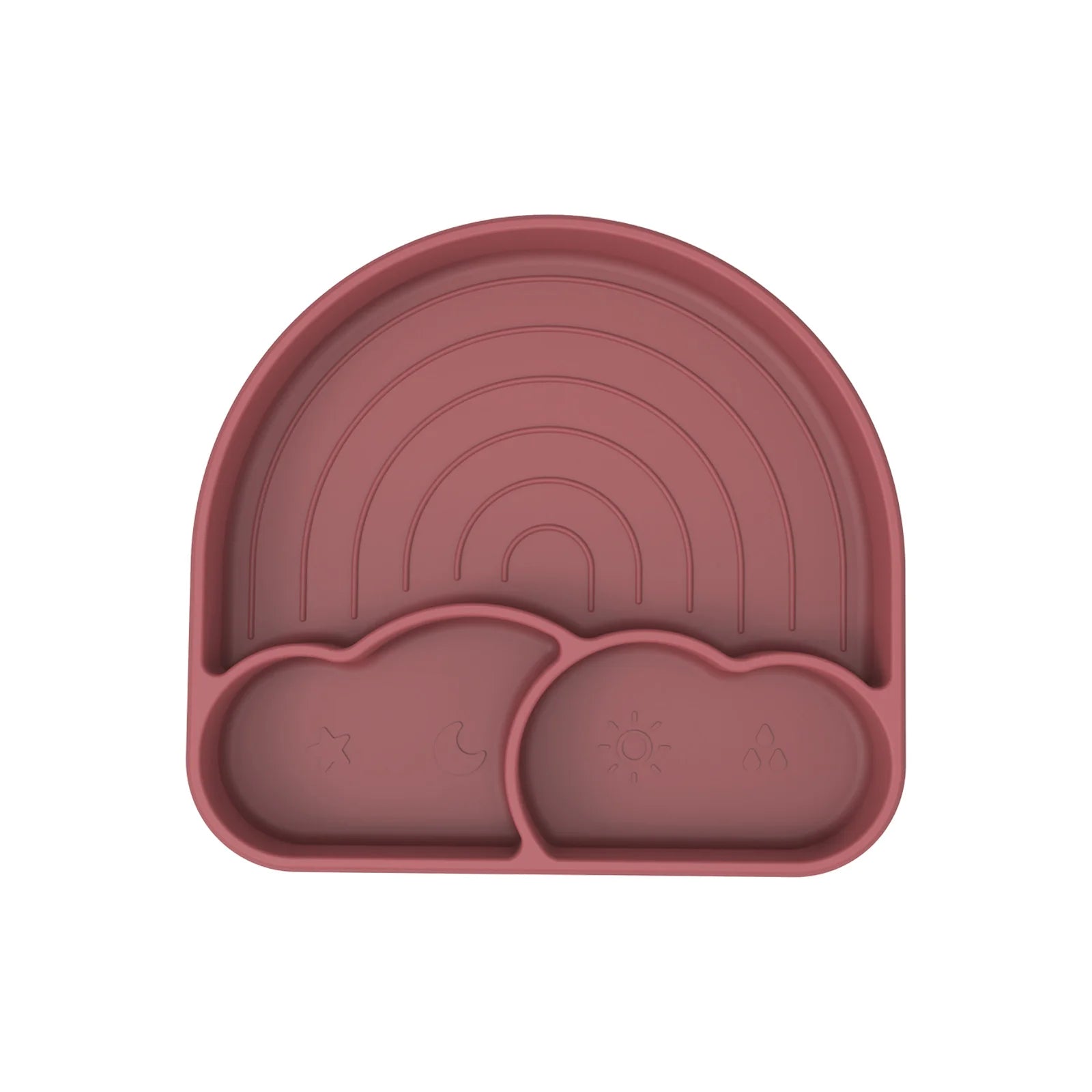 Suction Plates for Baby Silicone Plates with Suction Divided for Toddler Baby Dishes Kids Utensils Rainbow Shape
