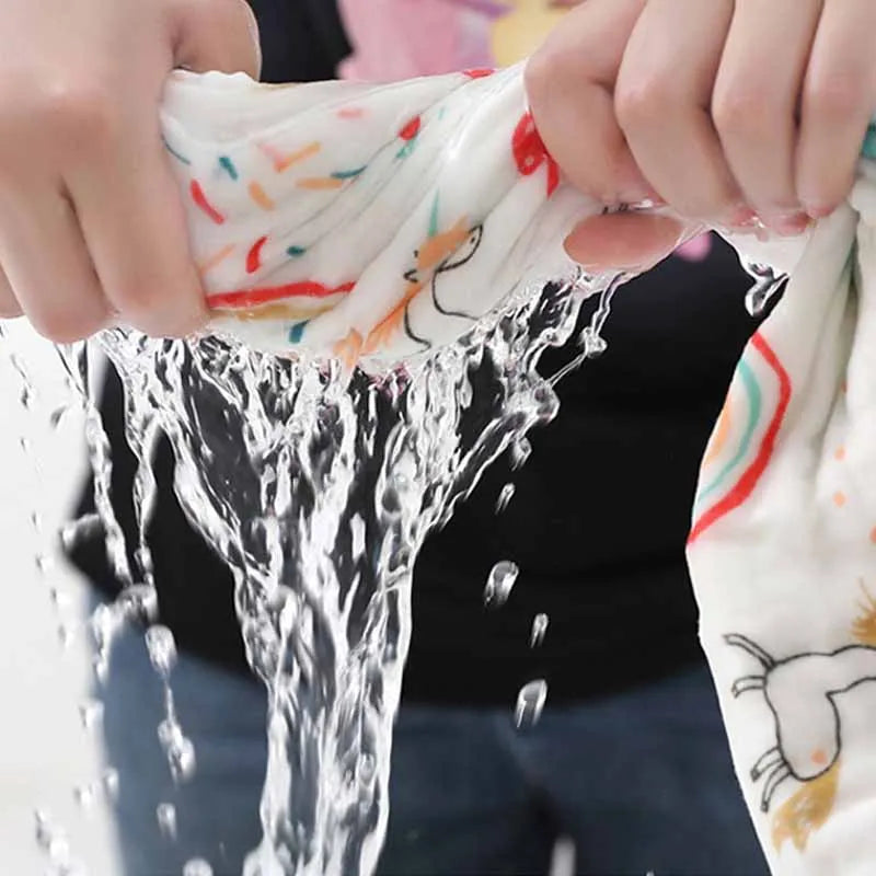 4-Layer Gauze Infant Washcloth Baby Bath Towel Newborn Bathrobe Cotton Swaddle Blanket for Boy Girl Children's Blanket