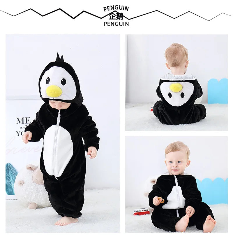 Newborn Kids Dinosaur Kigurumi Pajamas Winter Thick Baby Blanket Slppers Toddler Infant Clothes Hooded Animal Pyjamas Sleepwear