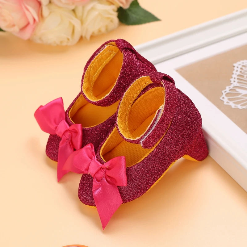 10CM/10.5CM Fashion Infant Newborn Baby Girl High Heels Shoes Princess Bow First Birthday Party Shoes Photo Props Shoes