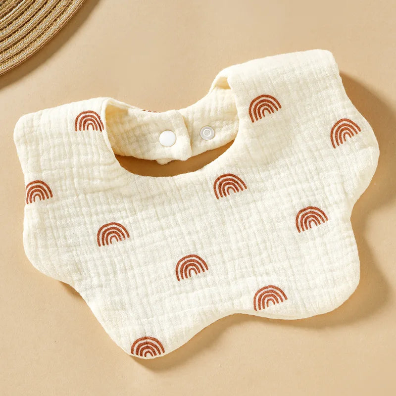 3PCS Cotton Gauze Baby Feeding Bibs Summer Soft Petal Baby Printed Drooling Towel Newborn Toddler Baby Burp Cloth Children'sBib