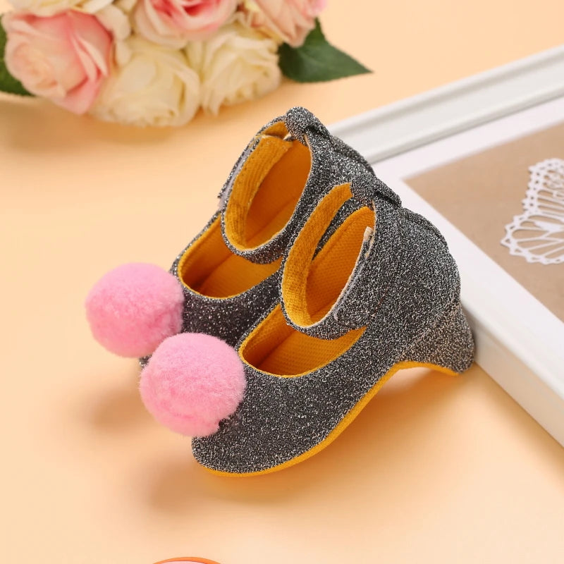 10CM/10.5CM Fashion Infant Newborn Baby Girl High Heels Shoes Princess Bow First Birthday Party Shoes Photo Props Shoes