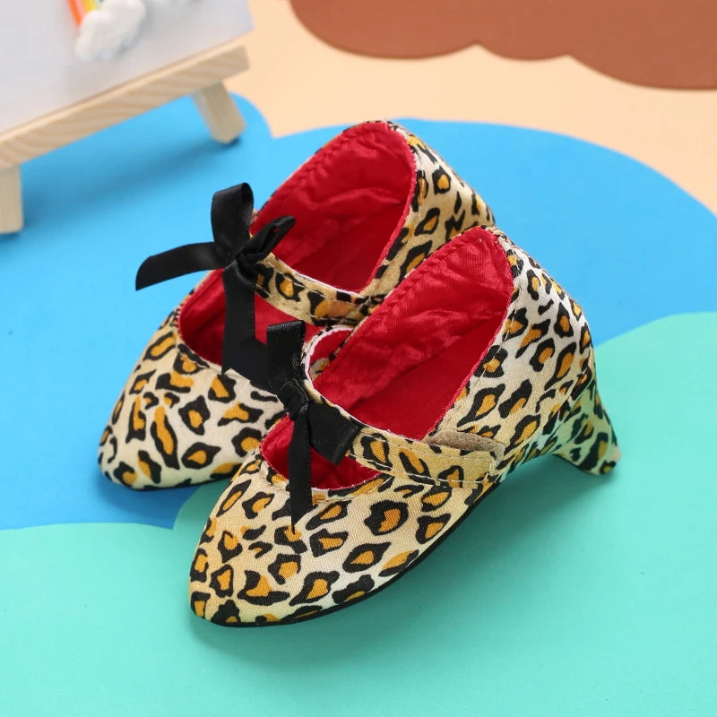 10CM/10.5CM Fashion Infant Newborn Baby Girl High Heels Shoes Princess Bow First Birthday Party Shoes Photo Props Shoes