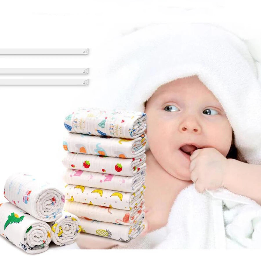 4-Layer Gauze Infant Washcloth Baby Bath Towel Newborn Bathrobe Cotton Swaddle Blanket for Boy Girl Children's Blanket