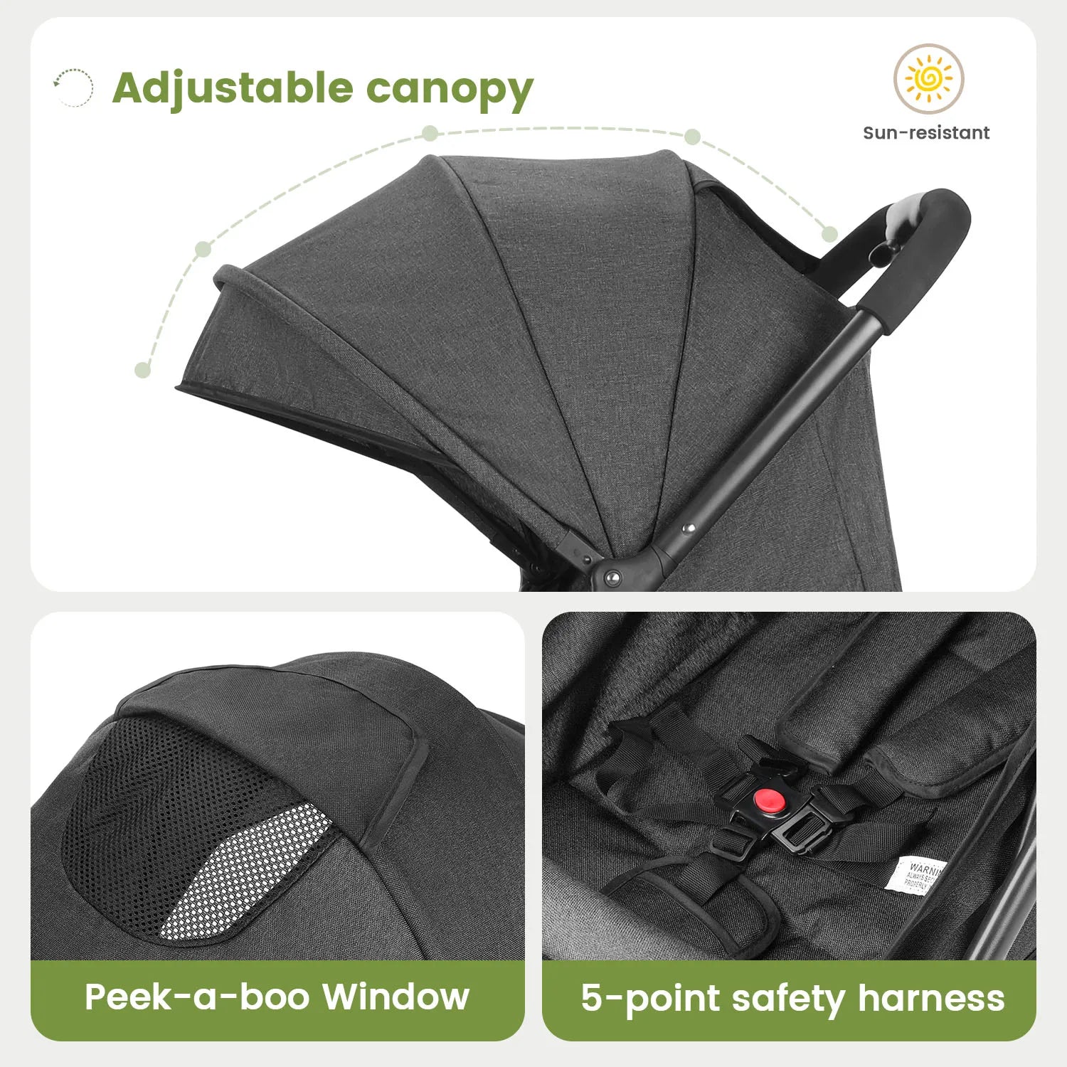 Portable High-view Baby Stroller Two-way Portable Baby Stroller Foldable Children's Four-wheel Baby Stroller 0-3 Years Old