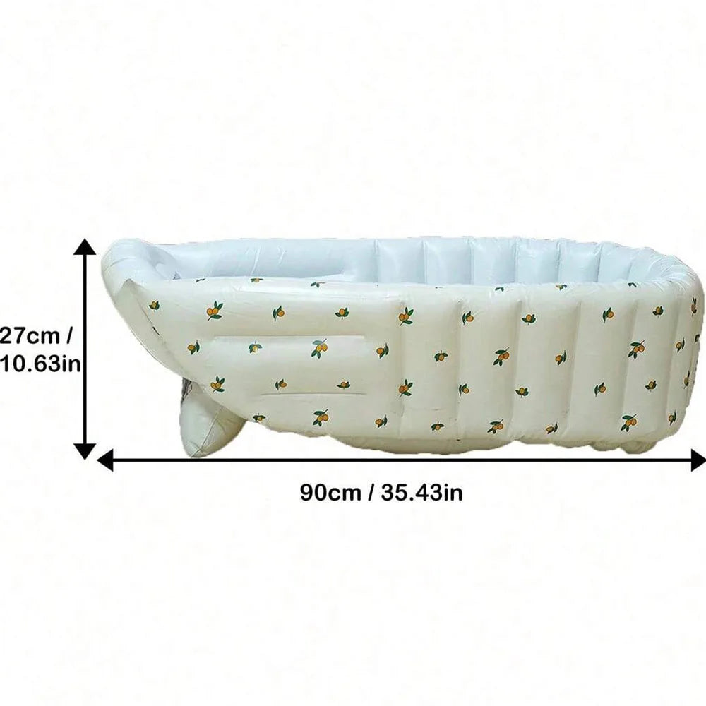 1PCS Inflatable Baby Bathtub with Air Pump Toddler Bathing Tub Chair Portable Seat with Back Support for Younger Children
