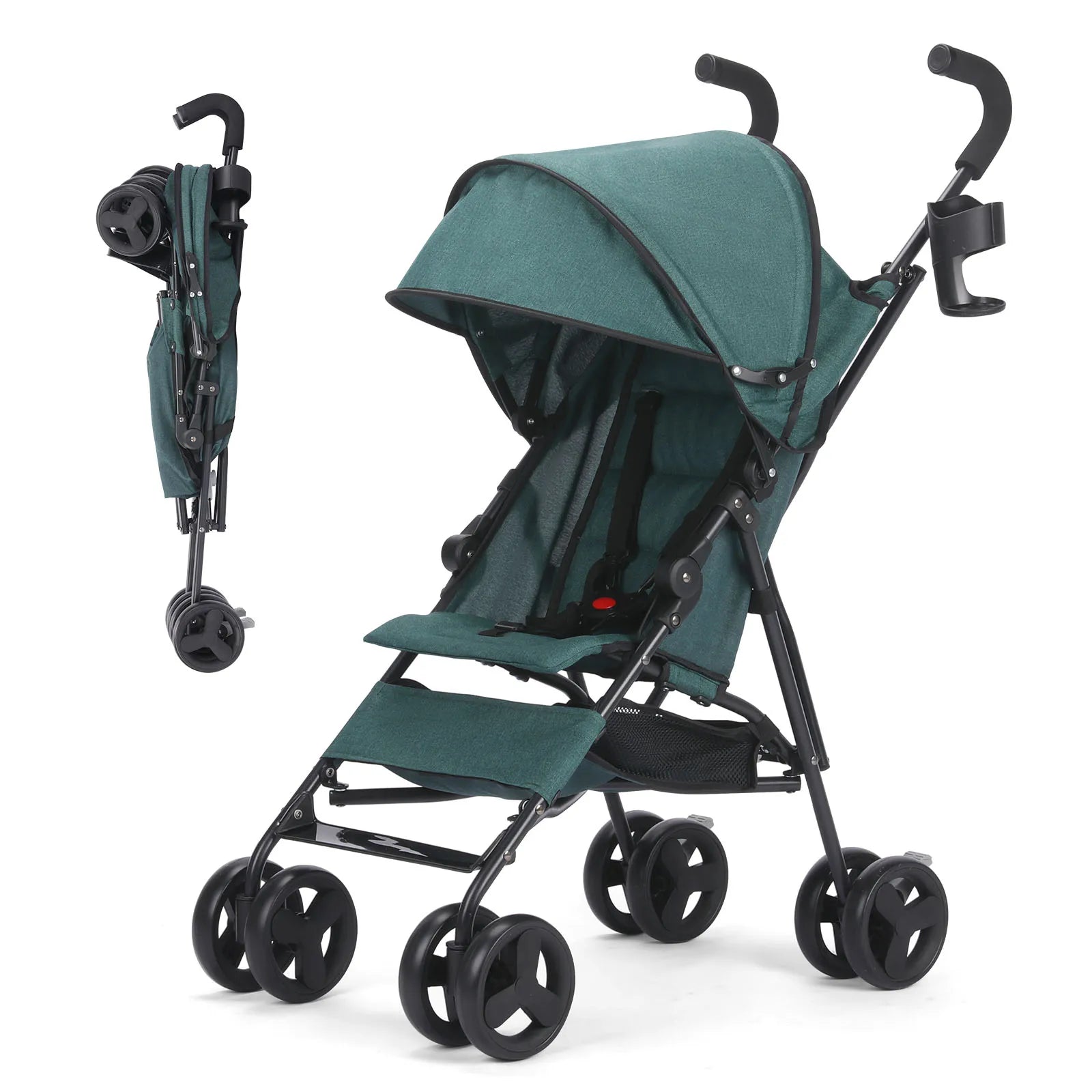 Lightweight folding High-view Baby Stroller Can Sit or Lie Down Portable Travel Babyshock-absorbing Stroller Four-wheel